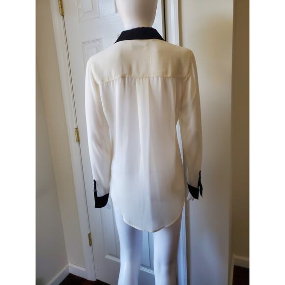 Guess Button Down Size S Sheer Blouse Office Chic Business Casual Holiday Party - Picture 8 of 11